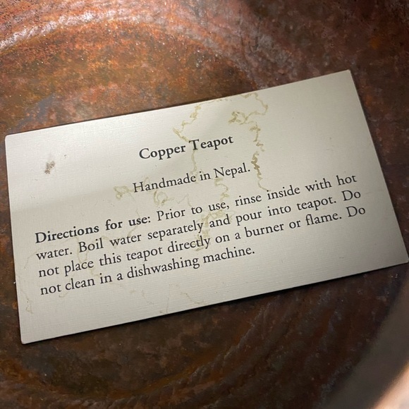 Nepalese Copper Kettle Vintage Chinese Etched Hammered Water Pot - Picture 6 of 17